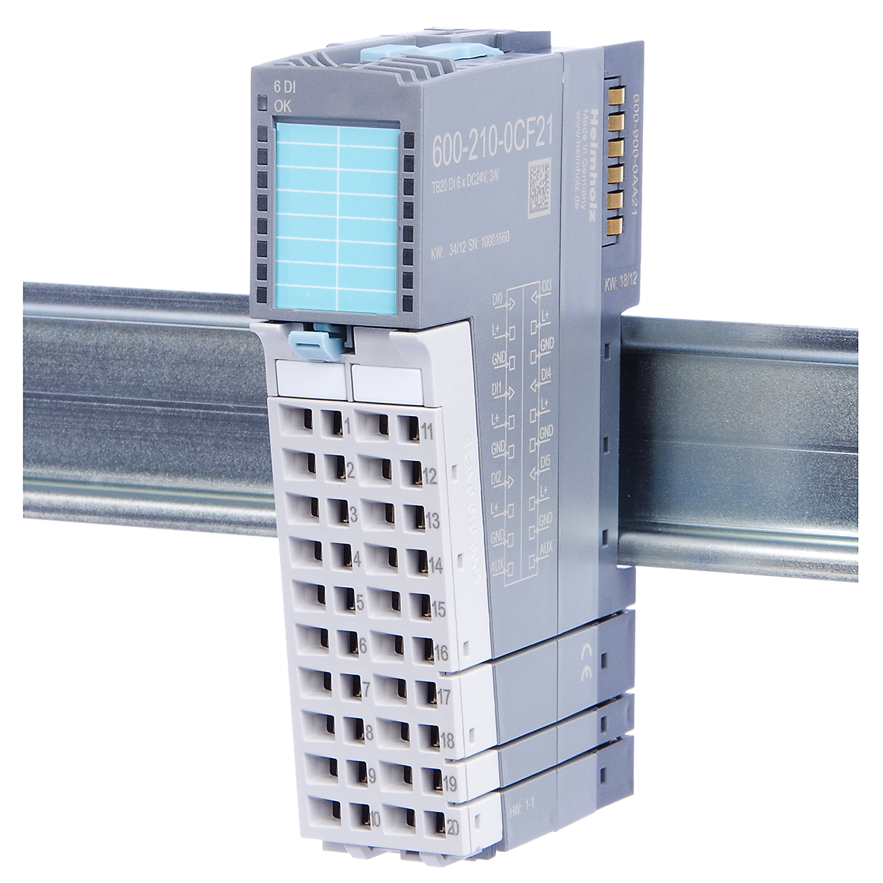 HELMHOLZ TB20 Modulo Entradas Digitales 6x DC24 3 Hilos 600-210-0CF21