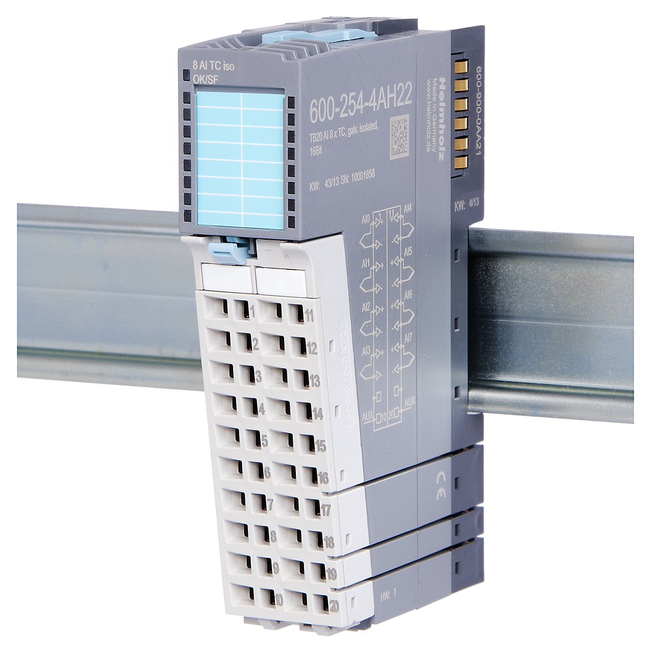 Helmholz TB20, Modulo Entradas Analogas - AI 8x TC, Iso., 16 Bit 600-254-4AH22