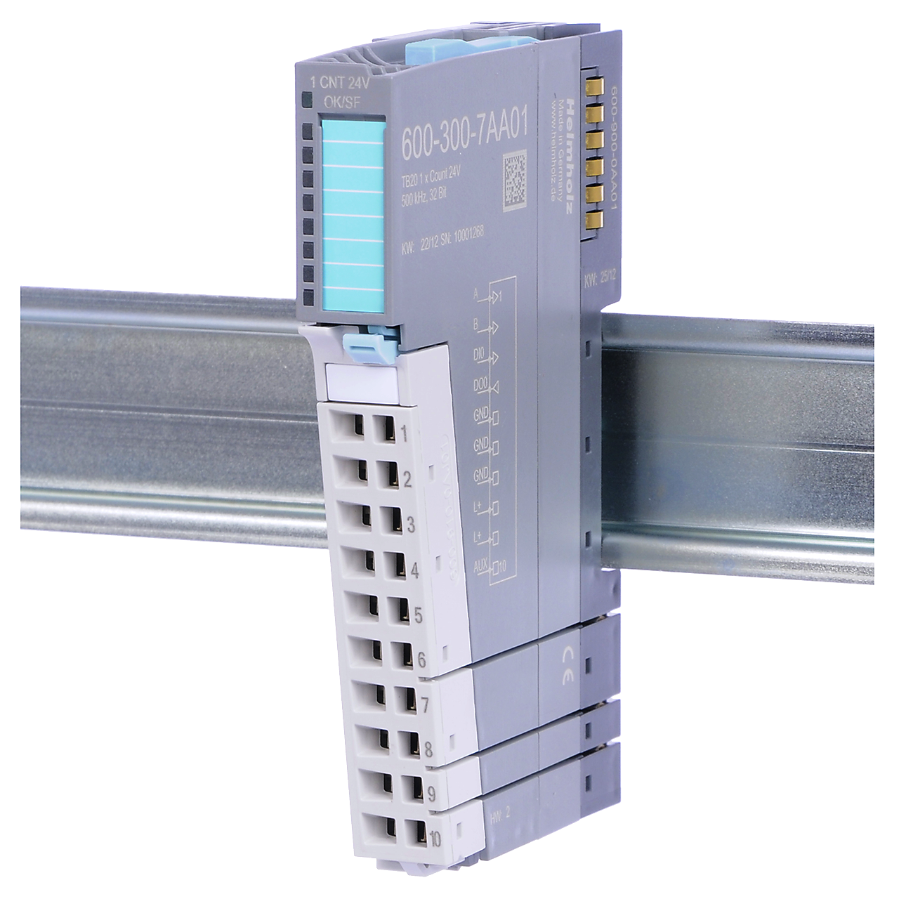 Helmholz TB20, 1x Contador 24 V, 500 kHz, 32 Bit 600-300-7AA01