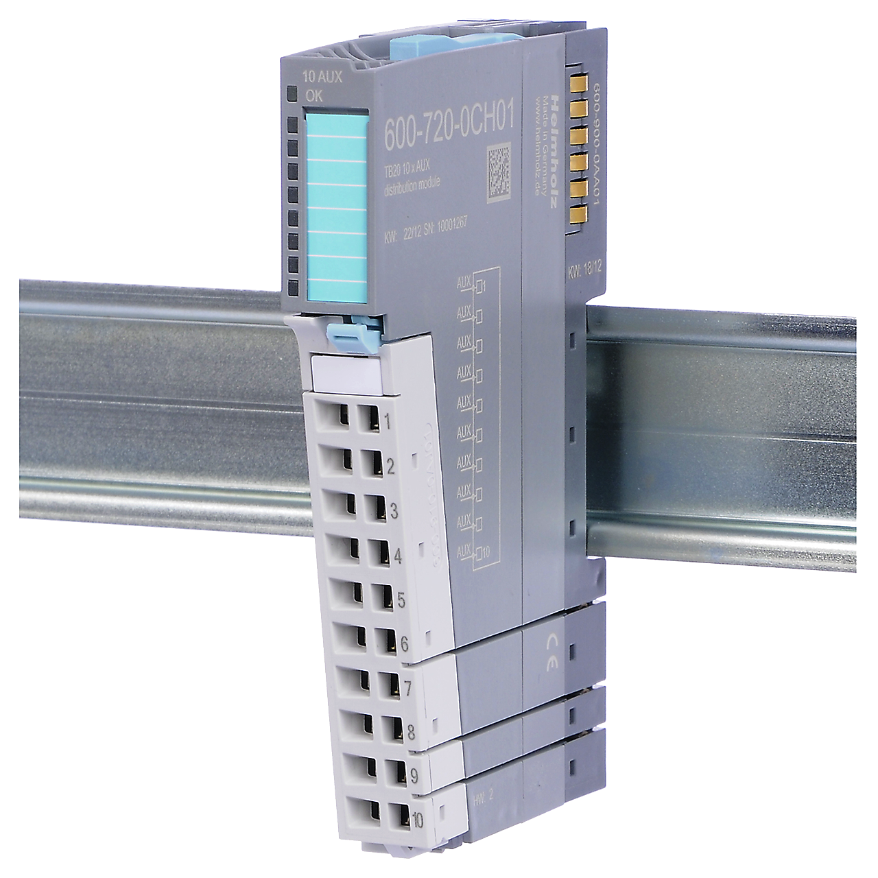 Helmholz TB20, Distribuidor de Voltaje 10x AUX 600-720-0CH01