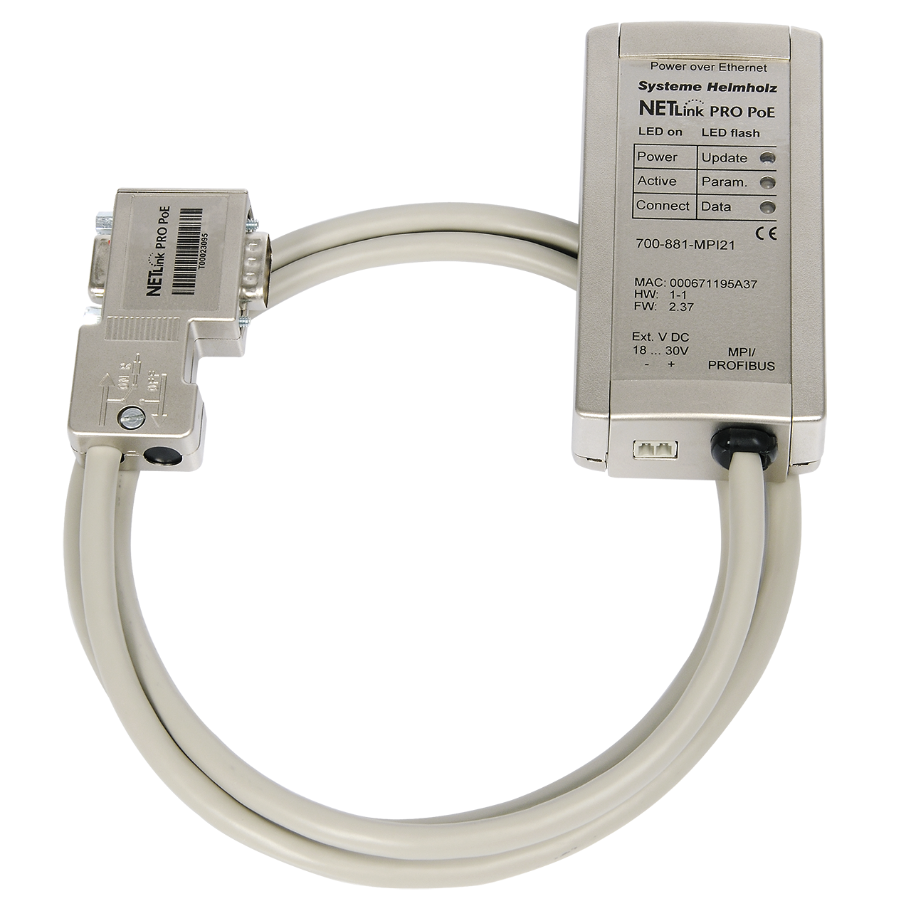 Helmholz NETLink© PRO PoE, PROFIBUS Ethernet Gateway 700-881-MPI21