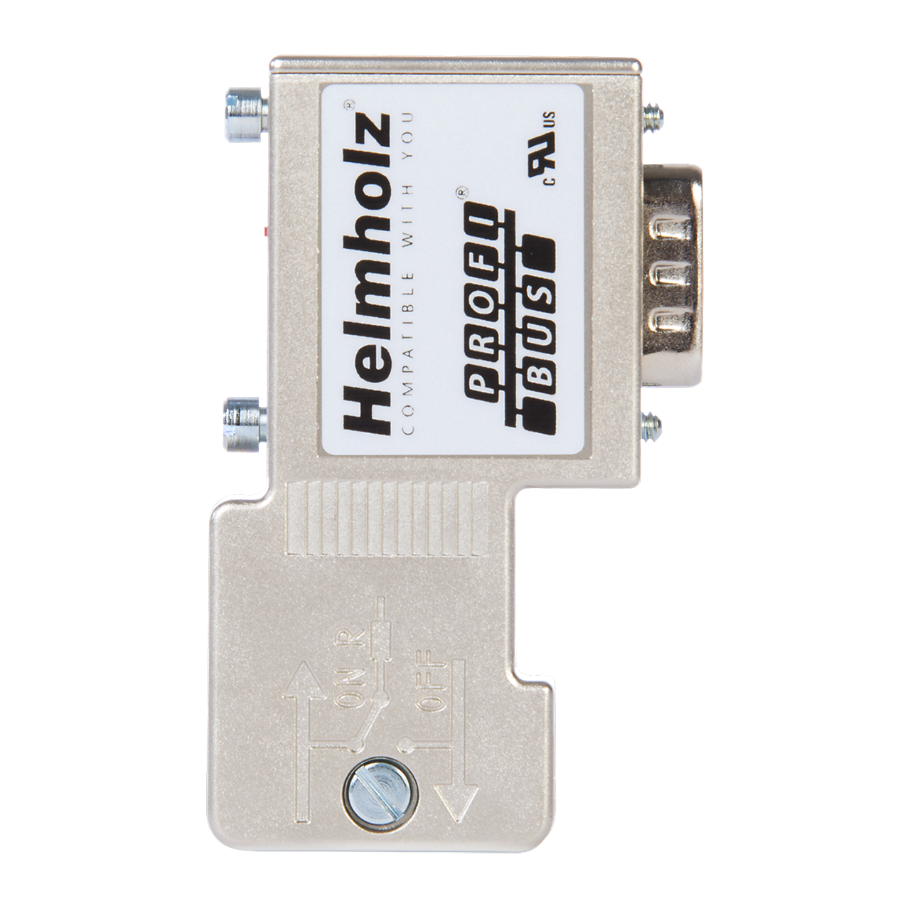 Helmholz Conector PROFIBUS 90°, sin conexion PG trasera, terminales de tornillo 700-972-0BA12