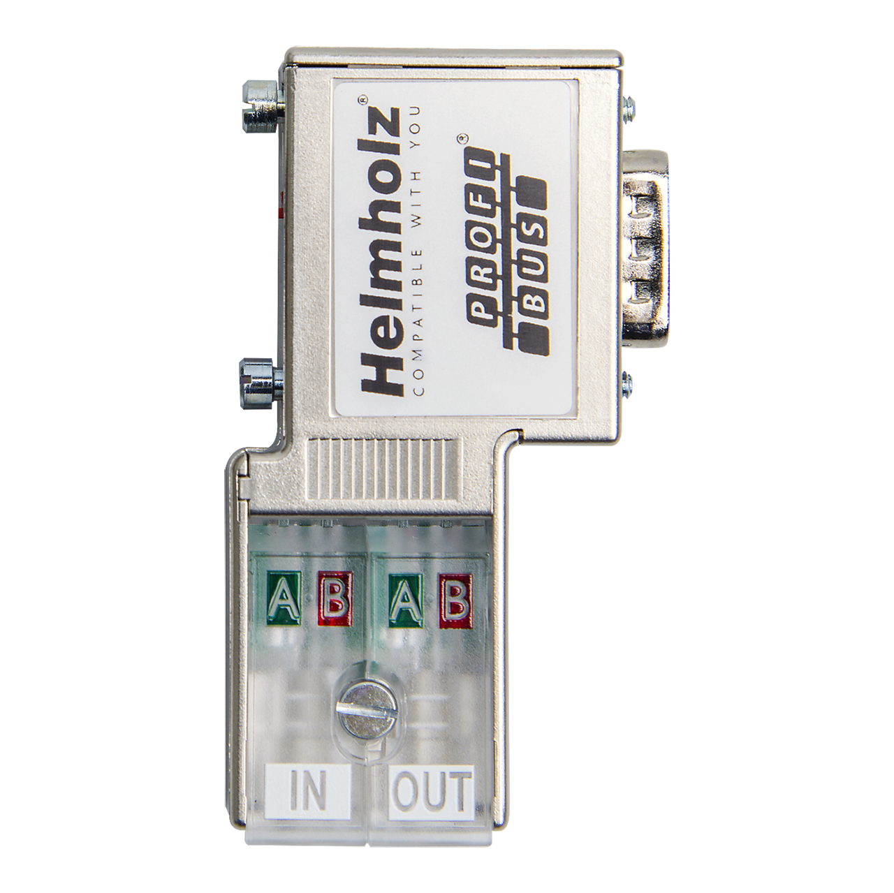 Helmholz Conector PROFIBUS 90° EasyConnect©, para cable solido y flexible, sin conexion PG trasera 700-972-0BA50