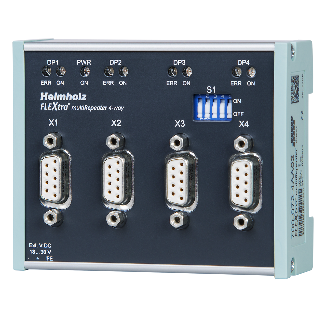 Helmholz FLEXtra© multiRepeater, Repetidor PROFIBUS 4 canales 700-972-4AA02
