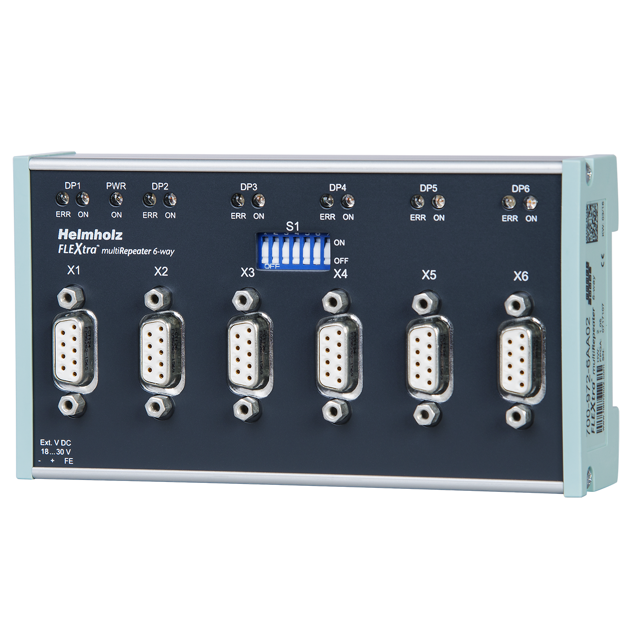 Helmholz FLEXtra© multiRepeater, Repetidor multiple PROFIBUS 6 canales 700-972-6AA02