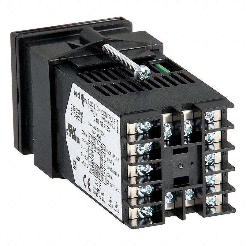 Temporizador de Doble Preajuste C48T, 1/16 DIN, 2 Líneas, LCD Retroiluminado de 6 Dígitos, Salidas de Relé, Comunicación RS-485, Alimentación CA