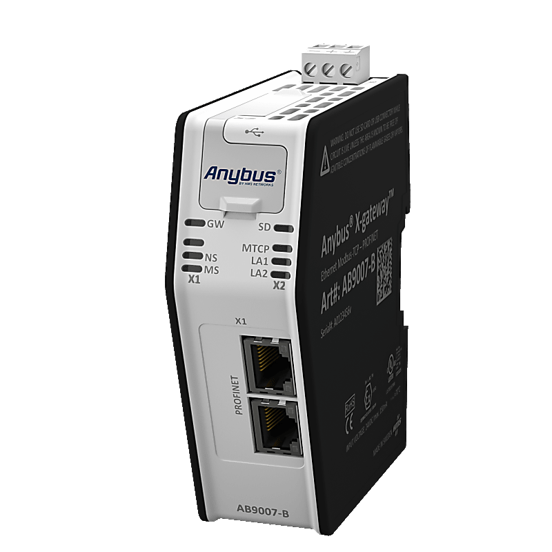 Anybus X-Gateway - Maestro Modbus TCP/IP - PROFINET I/O Esclavo 2 Puertos