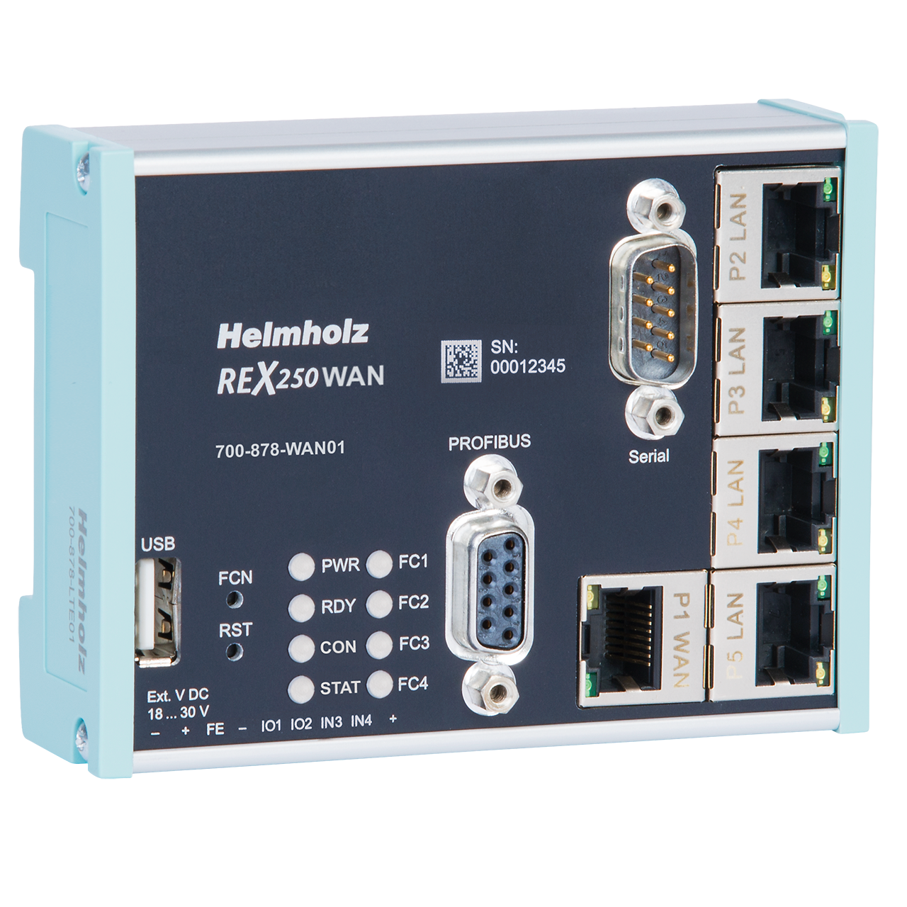 Helmholz REX 250 WAN, 1x PROFIBUS, 1x serial port 700-878-WAN02