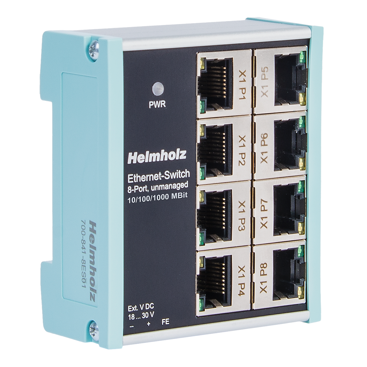 Helmholz Ethernet-Switch 8 puertos, no administrado, 10/100/1000 MBit montaje en riel DIN 700-841-8ES01