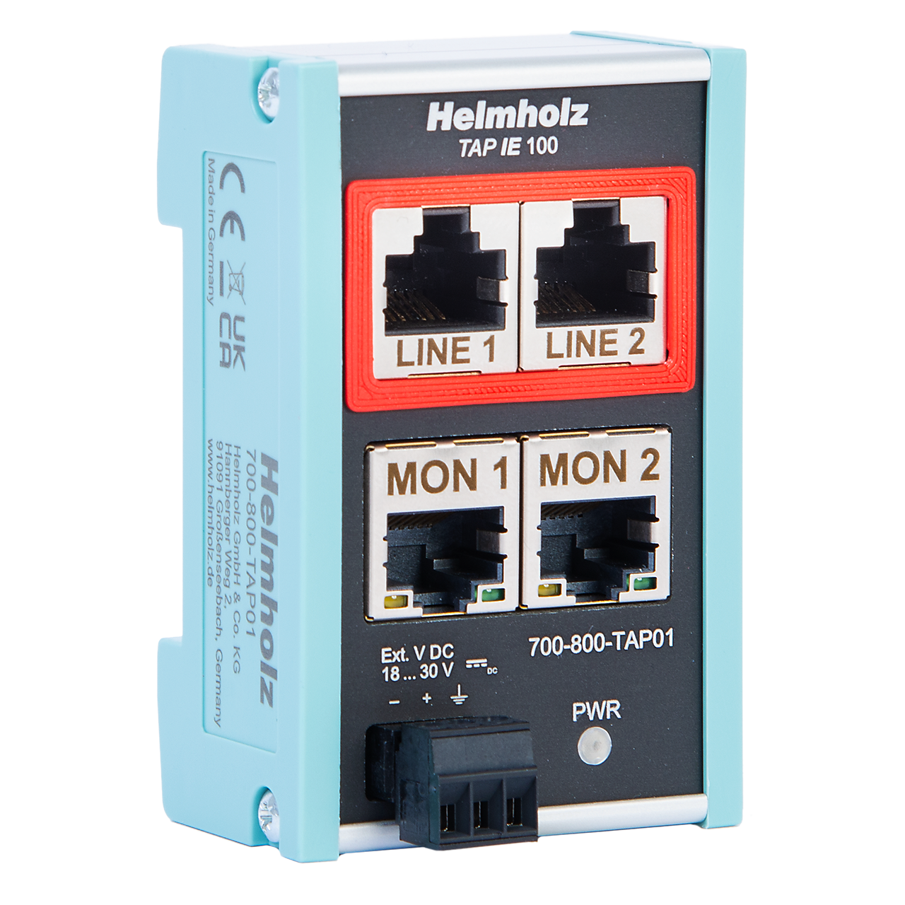 Helmholz TAP IE 100, Ethernet Test Access Point (punto acceso y medicion) para redes 10/100 MBps 700-800-TAP01