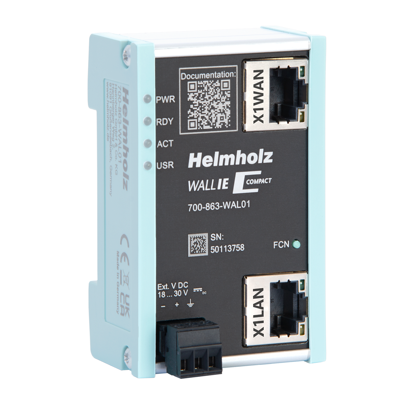 Helmholz WALL IE Compact, NAT Gateway / Firewall Industrial, Gigabit LAN/WAN 700-863-WAL01