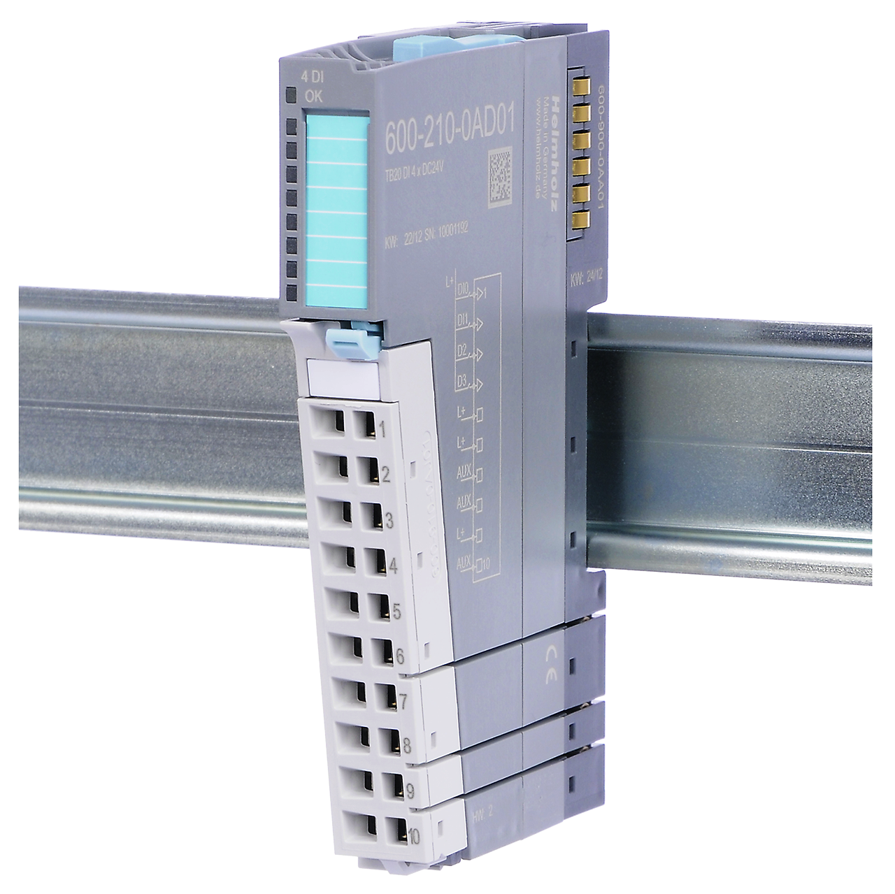 HELMHOLZ TB20 Modulo Entradas Digitales 4x DC24 600-210-0AD01