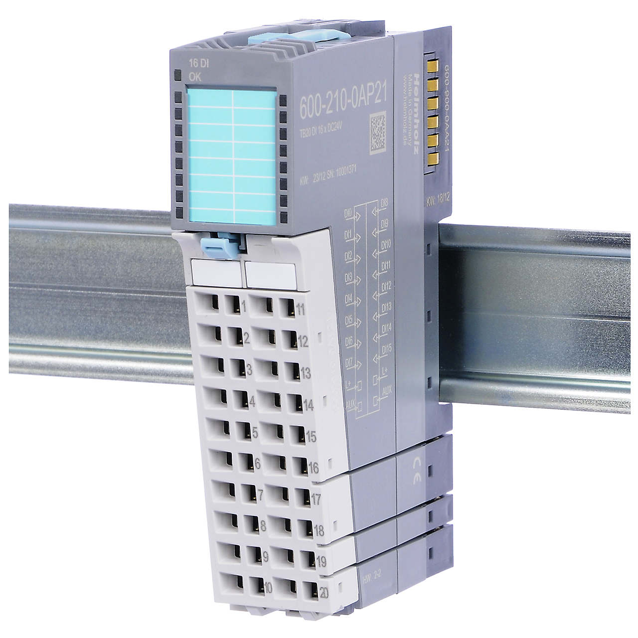 HELMHOLZ TB20 Modulo Entradas Digitales 16x DC24 600-210-0AP21