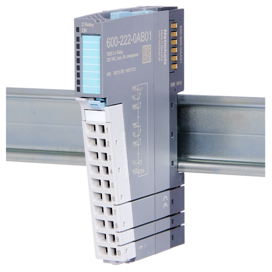 Helmholz TB20, Modulo Salidas Digitales - DO 2x Relay, 5 A, AC 230 V, changeover 600-222-0AB01