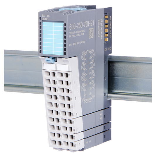 Helmholz TB20, Modulo Entradas Analogas - AI 8x I, 0/4-20mA, +-20mA, Iso., 16 Bit 600-250-7BH21