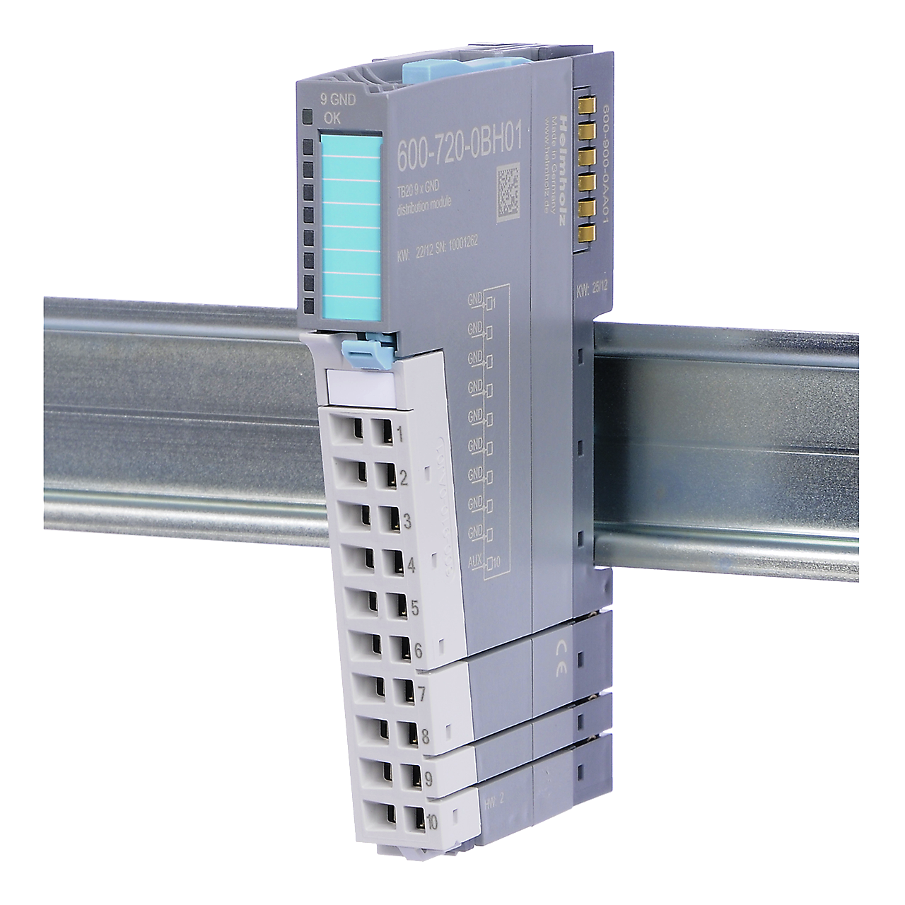 Helmholz TB20, Distribuidor de Voltaje 9x GND 600-720-0BH01
