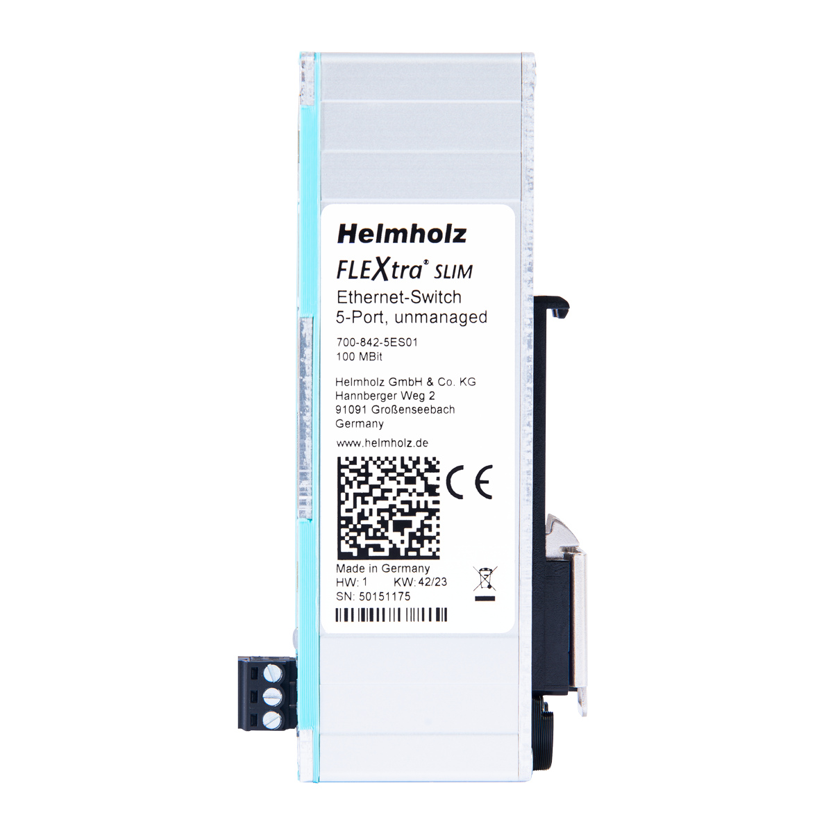 Helmholz Flextra Slim Ethernet Switch 5x RJ45 10/100 Mbit 700-842-5ES01