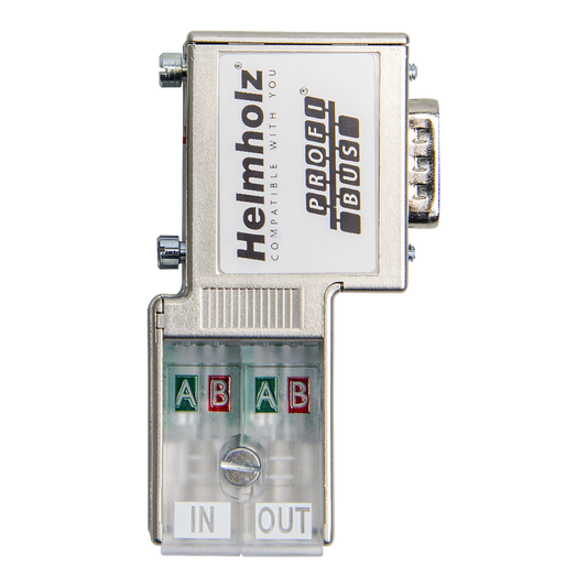 Helmholz Conector PROFIBUS 90° EasyConnect©, para cable solido y flexible, sin conexion PG trasera 700-972-0BA50