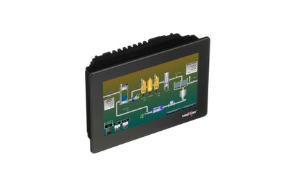HMI Panorámico de 7" con 4 Seriales, 2 Ethernet, 2 USB Host, Dispositivo USB, Servidor Web y Registro de Datos