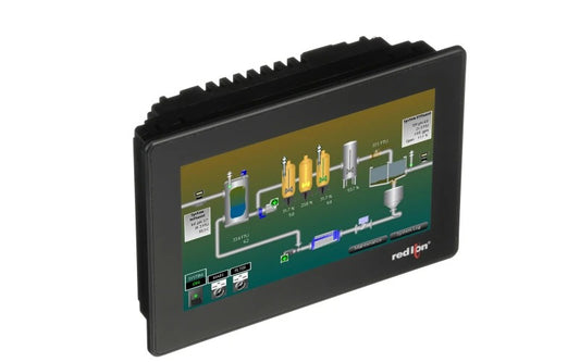 HMI Panorámico de 7" con 4 Seriales, 2 Ethernet, 2 USB Host, Dispositivo USB, Servidor Web y Registro de Datos