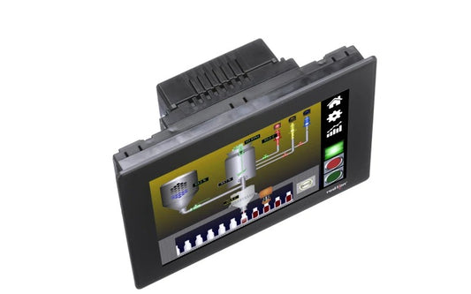 HMI de 10.4" con 4 Seriales, 2 Ethernet, 2 USB Host, Dispositivo USB, Servidor Web y Registro de Datos