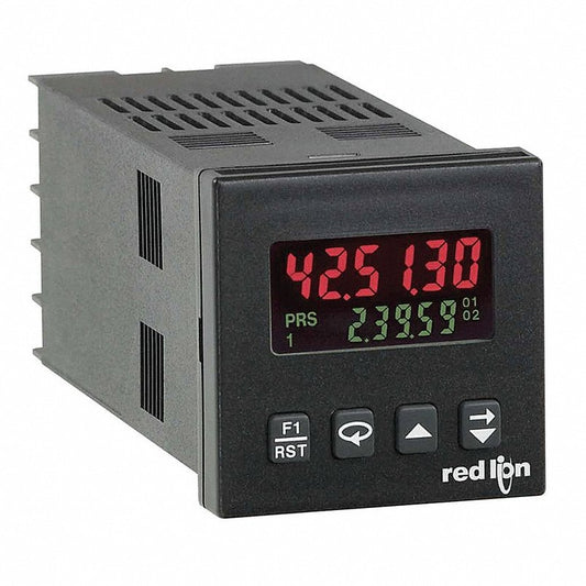 Temporizador de Doble Preajuste C48T, 1/16 DIN, 2 Líneas, LCD Retroiluminado de 6 Dígitos, Salidas de Relé, Comunicación RS-485, Alimentación CA
