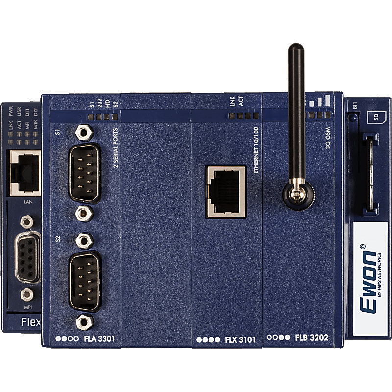 Ewon Flexy 202 (1 conexión LAN + 1 conexión serial)
