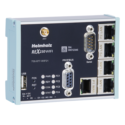 Helmholz REX 250 WIFI + WAN, 1x PROFIBUS, 1x serial port 700-878-WIF02