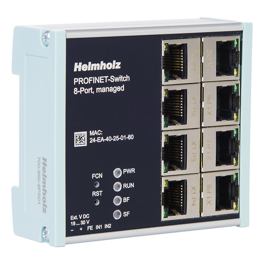 Helmholz PROFINET-Switch 8 puertos, administrable, montaje en riel DIN 700-850-8PS01