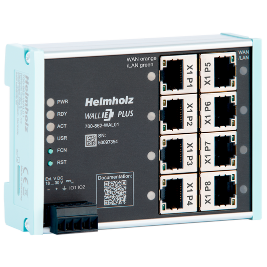 Helmholz WALL IE PLUS, NAT Gateway / Firewall Industrial, Gigabit 8-Port 700-862-WAL01