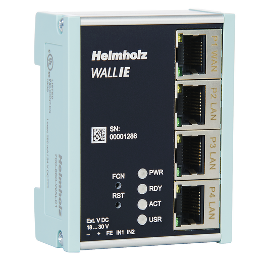 Helmholz WALL IE, NAT Gateway / Firewall Industrial, 1x WAN/ 3x LAN, 10/100Mbps 700-860-WAL01